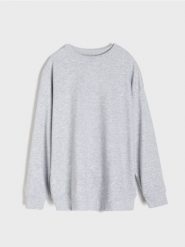 Bluza crewneck basic - szary. Szare bluzy i bluzki niemowlęce Sinsay, bez wzorów, bez ramiączek, bez kaptura. W wyprzedaży za 39.99 zł.