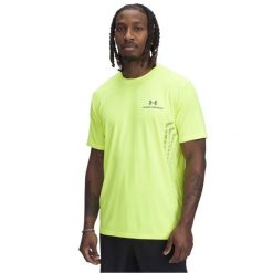 Koszulka Under Armor Vanish Energy Graphic Ss Dorosłych. Żółte t-shirty sportowe męskie Under Armour, l, z elastanu, bez ramiączek, do biegania. Za 249.99 zł.