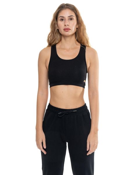 Aktywny złoty top damski. Czarne topy sportowe damskie LEONE 1947 APPAREL, l, bez wzorów, bez ramiączek. Za 147.35 zł.