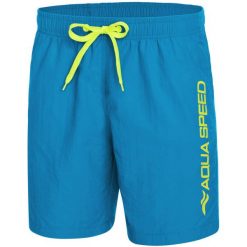 Spodenki kąpielowe męskie Aqua Speed Owen. Niebieskie kąpielówki męskie Aqua-Speed, m, bez wzorów, z gumy, do pływania. Za 79.99 zł.