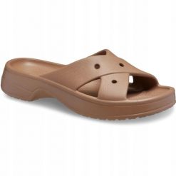 Klapki Dla Dorosłych Crocs Classic Cross Strap. Brązowe klapki i japonki męskie Crocs, z materiału. Za 159.99 zł.