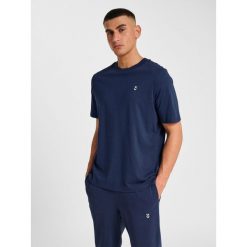 Hummel koszulka męska bawełniana logo haftowane hml Pulse T-shirt. Niebieskie t-shirty męskie HUMMEL, m, bez wzorów, z bawełny, bez kołnierzyka. Za 44.00 zł.