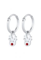 Elli Damski kreole zawieszka renifer świąteczny z kryształem w srebrze próby 925 Sterling Silver Kolczyki 1 ct. Szare kolczyki damskie Elli, srebrne. Za 221.39 zł.