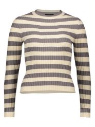 Pieces Sweter "Crista" w kolorze kremowo-szarym rozmiar: S. Brązowe swetry klasyczne damskie Pieces, s, ze splotem, bez kołnierzyka. Za 52.67 zł.