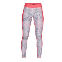 Legginsy Damskie Under Armour HeatGear Printed. Czerwone legginsy sportowe damskie Under Armour, xs, bez wzorów, z elastanu, na fitness i siłownię. Za 242.10 zł.
