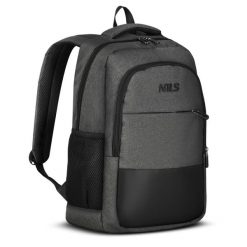 Plecak miejski na laptop NILS NC4503 18 l z portami USB i USB-C. Szare plecaki męskie Nils, bez wzorów, z materiału. Za 84.99 zł.