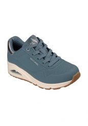 Buty sportowe damskie Skechers Uno Golden Air. Niebieskie buty sportowe na co dzień damskie Skechers, bez wzorów, z materiału. Za 338.00 zł.