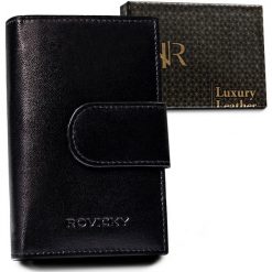 Portfel skórzany Rovicky R-RD-40-GCL Blac czarny. Czarne portfele damskie ROVICKY, bez wzorów. Za 85.99 zł.