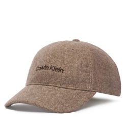 Czapka z daszkiem Calvin Klein. Brązowe czapki męskie CALVIN KLEIN, bez wzorów. Za 209.99 zł.