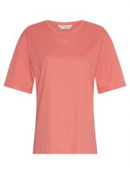 MOSS COPENHAGEN Koszulka w kolorze jasnoróżowym rozmiar: L/XL. Różowe bluzki damskie MOSS COPENHAGEN, l, bez wzorów, z bawełny, bez kołnierzyka, bez ramiączek. Za 109.78 zł.
