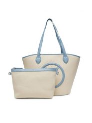 Valentino Torebka VBS7QO02CAN Écru. Białe torebki klasyczne damskie Valentino, bez wzorów, z materiału, bez dodatków. Za 255.99 zł.