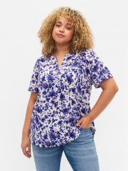 Zizzi Bluzka CA02310O Fioletowy Regular Fit. Fioletowe bluzki damskie Zizzi, m, bez wzorów, z syntetyku, bez ramiączek. Za 99.99 zł.