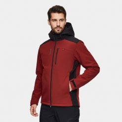 Kurtka turystyczna męska softshell Alpinus ASO. Czerwone kurtki męskie Alpinus, m, bez wzorów, z softshellu, bez kaptura. Za 279.00 zł.