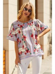 Milan Kiss Bluzka w kolorze fioletowym rozmiar: S. Różowe bluzki damskie Milan Kiss, s, bez wzorów, bez kołnierzyka, bez ramiączek. Za 82.99 zł.