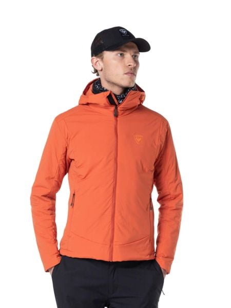 Kurtka narciarska Rossignol męska Opside Hoodie JKT pomarańczowa. Brązowe kurtki męskie Rossignol, na zimę, m, bez wzorów, z elastanu, klasyczne, z kapturem. Za 647.10 zł.