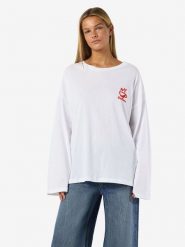 Noisy may Koszulka "Noisy may" w kolorze biało-czerwonym rozmiar: XL. Białe bluzki damskie Noisy may, xl, bez wzorów, z bawełny, bez kołnierzyka, bez ramiączek. Za 82.83 zł.