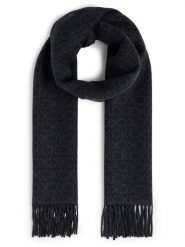 Calvin Klein Szalik Mężczyźni Wełna czarny|niebieski, ONE SIZE. Czarne szaliki męskie CALVIN KLEIN, bez wzorów, z wełny. Za 329.95 zł.