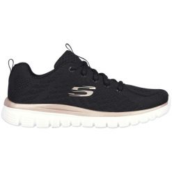 Buty damskie SKECHERS Graceful Get Connecteda. Czarne obuwie treningowe damskie Skechers, na fitness i siłownię. Za 229.99 zł.