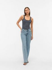 Vero Moda Top w kolorze granatowym rozmiar: S. Niebieskie topy damskie Vero Moda, s, bez wzorów, bez kołnierzyka. Za 52.79 zł.