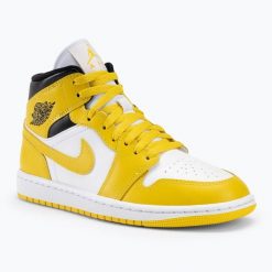 Buty damskie Nike Air Jordan 1 Midvivid sulfur. Białe obuwie do biegania damskie Jordan, Nike Air Jordan. Za 599.99 zł.