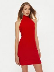 NORMA KAMALI Sukienka koktajlowa KK2243PLE24946 Czerwony Slim Fit. Czerwone sukienki damskie NORMA KAMALI, xxs, bez wzorów, z syntetyku, wizytowe, bez kołnierzyka, bez ramiączek. Za 469.99 zł.