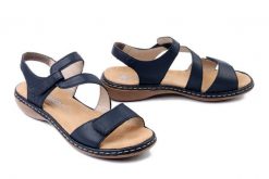 RIEKER 659C7-16 blue, sandały damskie. Niebieskie sandały damskie Rieker, bez wzorów, bez obcasa. Za 319.90 zł.