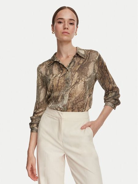 Guess Koszula W6YH68 W3212 Zielony Regular Fit. Zielone koszule damskie Guess, s, z aplikacjami, z syntetyku, bez kołnierzyka, bez ramiączek. Za 344.99 zł.