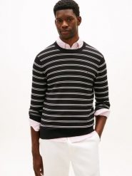 Tommy Hilfiger sweter z dzianiny Mężczyźni Bawełna czarny, XL. Czarne swetry męskie Tommy Hilfiger, m, bez wzorów, z bawełny, bez kołnierzyka. Za 279.95 zł.