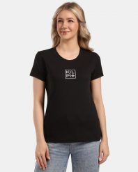 Damska t-shirt Kilpi DIXIE-W. Czarne t-shirty damskie Kilpi, bez wzorów, z jeansu, bez kołnierzyka. Za 138.03 zł.