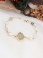 Pierres delicates Pozłacana bransoletka z labradorytami rozmiar: onesize. Szare bransoletki damskie Pierres delicates, pozłacane. Za 108.74 zł.