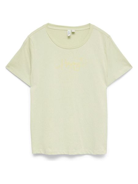 Vero Moda Koszulka w kolorze żółtym rozmiar: L. Żółte bluzki damskie Vero Moda, l, bez wzorów, z bawełny, bez kołnierzyka, bez ramiączek. Za 51.95 zł.