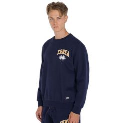Bluza z okrągłym dekoltem Errea Graphic 51. Niebieskie bluzy bez kaptura męskie ERREA, bez wzorów, z bawełny, sportowe, bez kołnierzyka, bez ramiączek. Za 190.50 zł.