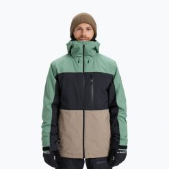 Kurtka snowboardowa męska Quiksilver Sycamore Block 20K. Zielone kurtki męskie Quiksilver, l, bez wzorów, z materiału, bez kaptura, snowboardowy. Za 719.99 zł.