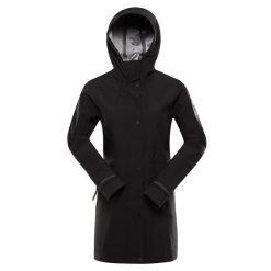 Płaszcz wodoodporny damski Alpine Pro Setija. Czarne płaszcze damskie Alpine Pro, l, bez wzorów. W wyprzedaży za 399.00 zł.
