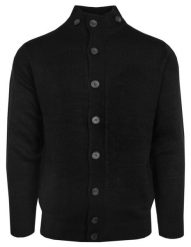 Męski Sweter Rozpinany na Guziki - Brave Soul - Czarny. Czarne kardigany męskie Brave Soul, l, bez wzorów, wizytowe, bez kołnierzyka. Za 149.00 zł.