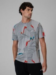 4F T-shirt regular z nadrukiem męski - szary S. Szare t-shirty męskie 4f, m, bez wzorów, z bawełny, bez kołnierzyka. Za 89.99 zł.