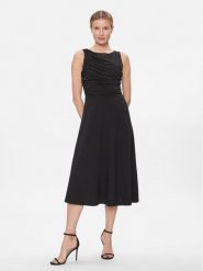 DKNY Sukienka koktajlowa DD3KP365 Czarny Regular Fit. Czarne sukienki damskie DKNY, bez wzorów, z syntetyku, wizytowe, bez kołnierzyka, bez ramiączek. Za 709.99 zł.