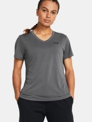 Under Armour Koszulka sportowa "Tech" w kolorze antracytowym rozmiar: M. Czarne bluzki sportowe damskie Under Armour, m, bez wzorów, z materiału, bez ramiączek. Za 70.24 zł.