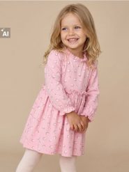 Bawełniana sukienka z motywem kwiatowym - różowy. Czerwone sukienki dziewczęce Sinsay, bez wzorów, z bawełny, bez ramiączek. Za 15.99 zł.
