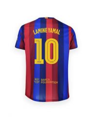 FC Barcelona 2026-27 premium dziecięcy koszulka kibica - Lamine Yamal 10. Bluzki sportowe damskie FC Barcelona, s, z materiału, bez kołnierzyka, bez ramiączek. Za 229.99 zł.