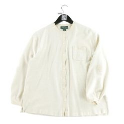 Damski biały sweter lniany. Białe swetry klasyczne damskie Ralph Lauren, l, ze lnu, bez kołnierzyka. Za 136.28 zł.