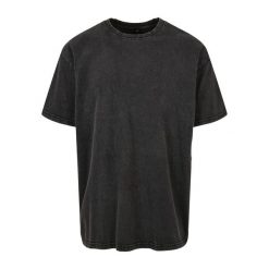 Koszulka Unisex Adult Acid Wash Heavy Oversized T-shirt. Szare bluzki damskie BUILD YOUR BRAND, s, bez wzorów, sportowe, bez kołnierzyka, bez ramiączek. Za 99.99 zł.