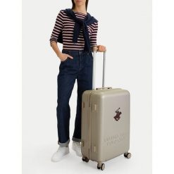 Walizka średnia Beverly Hills Polo Club. Brązowe walizki męskie Beverly Hills Polo Club, bez wzorów, średnie. Za 359.99 zł.