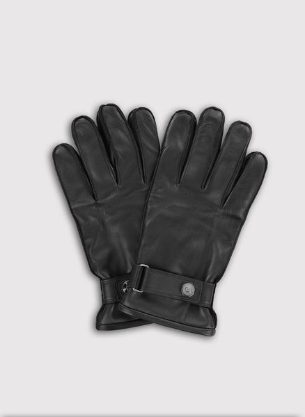 PAKO LORENTE – Skórzane rękawiczki męskie. Czarne rękawiczki męskie Pako Lorente, bez wzorów, z poliesteru. Za 139.99 zł.