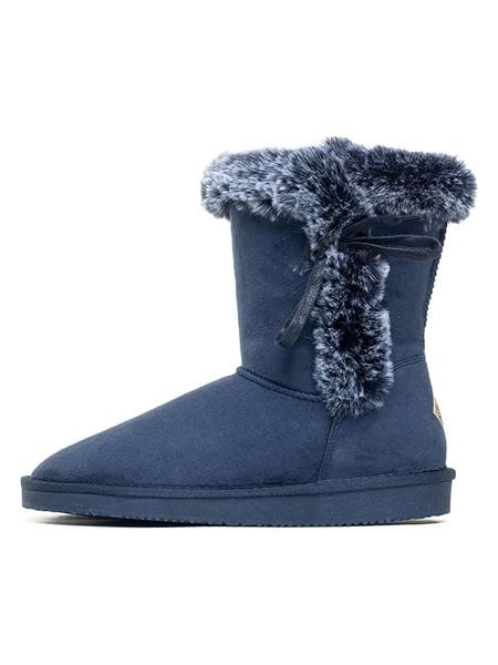 ISLAND BOOT Kozaki zimowe "Cora" w kolorze granatowym rozmiar: 38. Niebieskie kozaki damskie Island Boot, z materiału, bez obcasa. Za 152.99 zł.