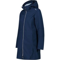 Kurtka parka z kapturem, zapinana na zamek dla kobiet CMP. Czarne parki damskie CMP, bez wzorów, z materiału. Za 425.15 zł.