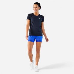 Koszulka tenisowa damska Artengo Light. Czarne bluzki sportowe damskie KUIKMA, m, z bawełny, bez kołnierzyka, bez ramiączek. Za 89.99 zł.