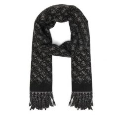 Szalik Guess. Czarne szaliki i kominy damskie Guess, z aplikacjami. Za 234.99 zł.