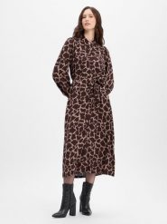 Nümph Sukienka damska z bluzką - Nuhana Kobiety wiskoza czarny|brązowy wzorzysty, 34. Brązowe sukienki damskie Nümph, bez wzorów, z wiskozy, bez kołnierzyka, bez ramiączek. Za 499.95 zł.