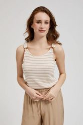Bluza top w paski biała. Białe bluzy bez kaptura damskie MOODO, s. W wyprzedaży za 24.99 zł.